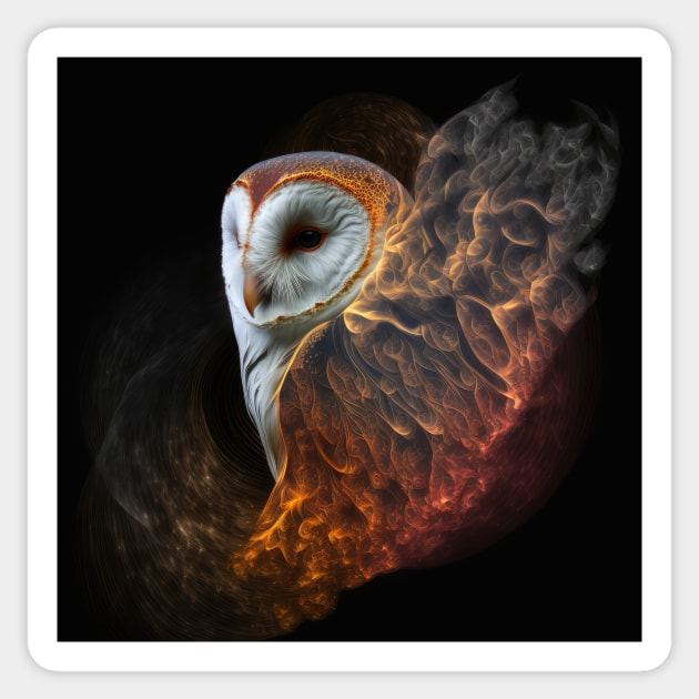 Barn Owl Wisps 04 Sticker by thewandswant